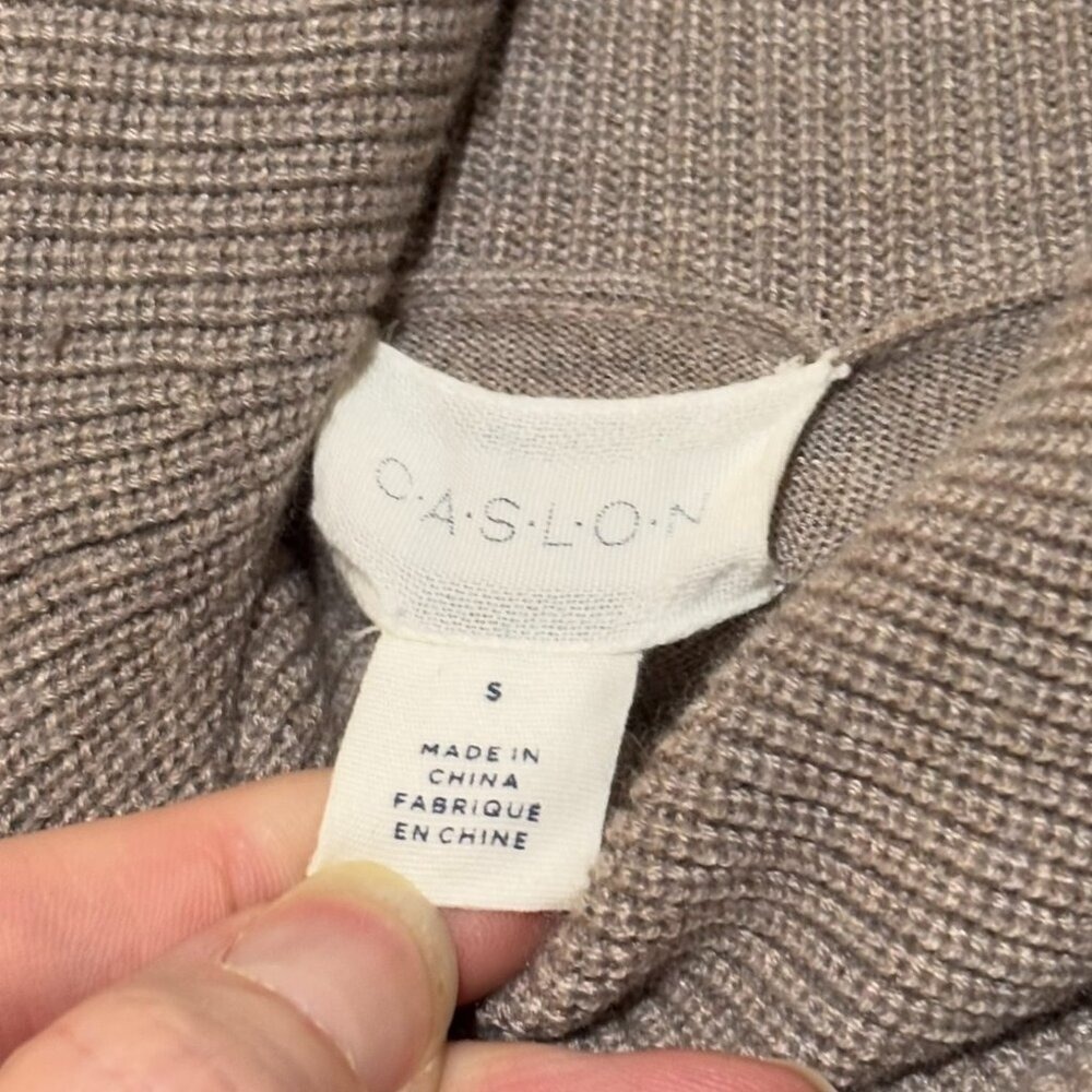 Caslon Cowl Neck Tunic Sweater Women's Small Taupe Gray Cozy Relaxed - Picture 4 of 12